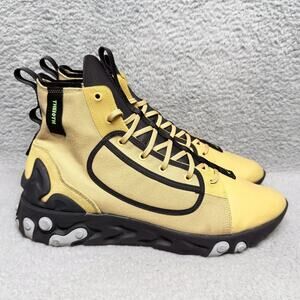 Nike React Ianga Mens Size 14 Sneaker Boots Club Gold Black Canvas Leather